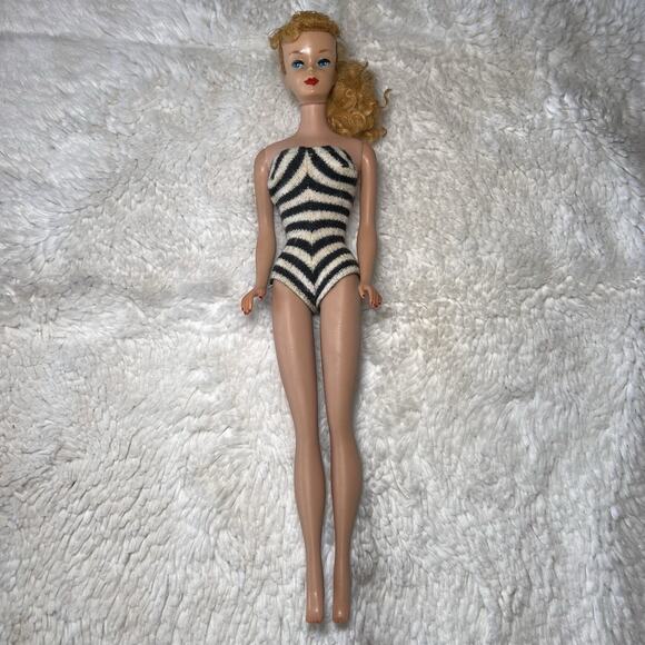 Barbie Doll Ponytail #3/4/5?Japan Original Makeup Eyeliner Blue Eyes Blonde 60’s - Picture 2 of 16